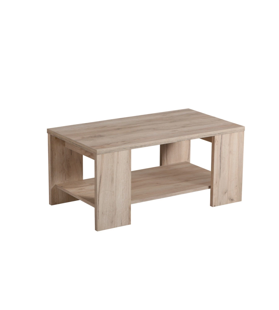 TAVOLINO DA CAFFE' CON RIPIANO IN QUERCIA, 90,5X50,5X41,5 CM